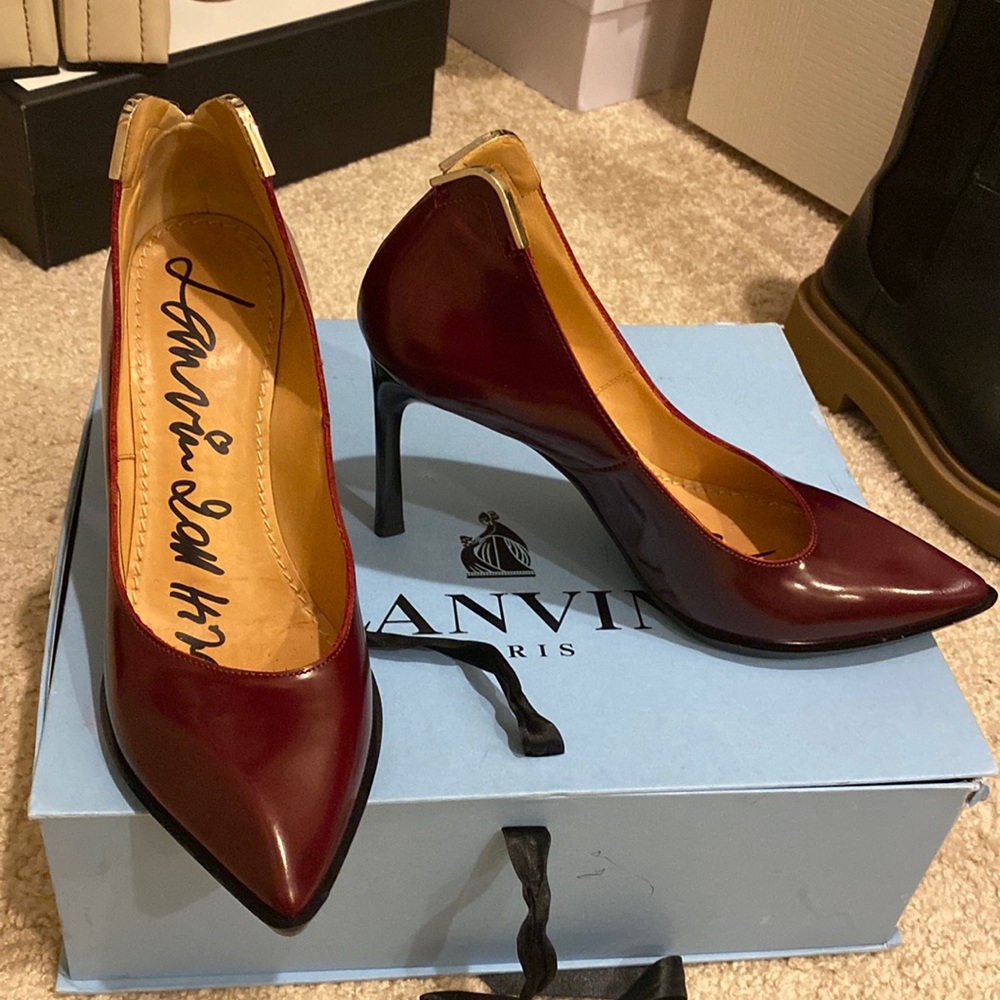Authentic Lanvin Burgundy Heels sz 37.5